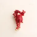 Exquise broche cheval strass rouge métal plaqué or épingle de revers bijou accessoire - Rouge