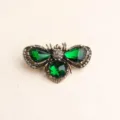 Vintage green crystal bee brooch alloy fashion jewelry for women sweater coat pin accessory - Dark Green 5