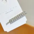 Metalliko klips mallion me lampera strass diplis seiras kompsos kai omorfo axesouar - Διπλή Σειρά Μεγάλων Στρας / Ασημί
