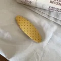 Koreaanse gele stippen stof ovale snap haarspeld schattige haaraccessoires voor vrouwen - Waterdruppel Haarclip / Geel Polka Dot