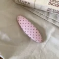 Koreaanse stijl roze stippen stoffen ovale klik haarspeld schattige haaraccessoire vrouw - Waterdruppel Haarclip / Roze Stippen