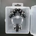 Waterproof swimming nose clip and silicone earplugs set with portable storage case - Black