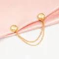 Gold magnetic pants hem clip double chain buckle for adjusting trouser length easily. - Alloy Chain Magnetic Buckle / 1 Piece / Gold