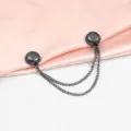 Magnetic pants cincher clips for hemming, gunblack metal buttons with double chains. - Alloy Chain Magnetic Buckle / 1 Piece / Gunmetal