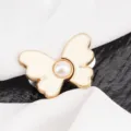 Butterfly waist buckle alloy detachable jeans button decorative accessory pearl white - Beige