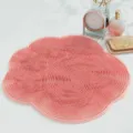 Silicone foot scrubber mat with strong suction cups, pink exfoliating shower foot massager. - Cat Claw / Pink