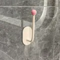 Pink ball wall hook, lengthened punch-free hanging hook for bathroom and home storage use. - Dopamine Funny Big Lips Hook / Sakura Pink