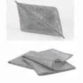 Panno per piatti in filo metallico, panno di pulizia antiaderente a rete per cucina - Doppio strato / 20x20cm / Argento