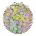 Perles rondes en acrylique multicolores de 10mm pour fabrication de bijoux DIY et loisirs. - Trou de 10mm (30 Pièces/Paquet) / Couleurs Mélangées Aléatoires