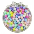 7x7mm colorful acrylic cube beads for DIY bracelet jewelry making, loose spacer beads crafting supplies. - 50 Pieces/Pack / Random Mixed Colors