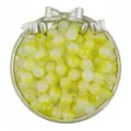 Perles Rondes Acrylique Bicolores Imitation Jade 10mm Accessoires Fabrication Bijoux - Trou de 10mm (30 Pièces/Paquet) / Jaune