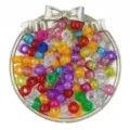Perline pony glitter 6x9mm grande foro barilotto perline colorate per trecce e fai da te - 100 Pezzi/Pacchetto / colori misti casuali