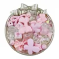 DIY acrylic beads assorted mixed bulk cute bow charm handmade jewelry making craft accessories - Pink