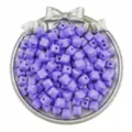 Purple acrylic square loose beads DIY jewelry making accessories detailed close up view. - 50 Pieces/Pack / Purple