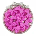 Acrylic bow beads detail shot, vibrant pink color, perfect for DIY jewelry making and crafts. - Rose Red