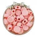 Pink acrylic flower beads 19mm large hole loose beads for DIY jewelry making and phone charms - Orange