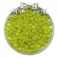Green sparkle pony beads 6x9mm large hole craft beads for DIY hair braiding accessories detail shot - 100 Pieces/Pack / Yellow