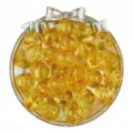 Acrylic transparent yellow beads detail showing glossy surface texture for DIY jewelry making. - 16mm (10 Pieces/Pack) / Orange