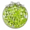 Detailed view of translucent light green heart acrylic beads for DIY handmade jewelry accessories. - 10 Pieces/Pack / Green