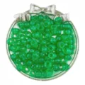 Green translucent pony beads barrel craft beads for DIY hair braiding handmade accessories 6x9mm - 100 Pieces/Pack / Green