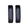Pair of black flush sliding door handles, self-adhesive cabinet and drawer pull handles. - Black