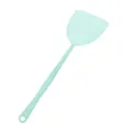 Green plastic fly swatter with long handle and mesh design for home mosquito control. - Pale Green