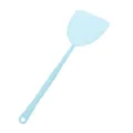 Light blue plastic flyswatter with long handle, durable mesh surface for home pest control use. - Light Blue