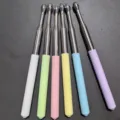 Retractable telescopic teaching pointer with touch screen stylus tip for classroom presentation. - White Upgraded Extendable Touchscreen Model