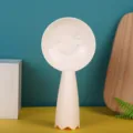 Standing rice paddle non-stick plastic spoon cute smile face kitchen serving tool pink - Off White