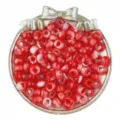 6x9mm red white swirled pony beads large hole barrel beads hair braiding DIY craft accessories - Red