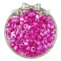 6x9mm dual color pony beads barrel beads large hole hair braiding DIY jewelry accessories - Rose Red