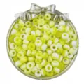 6x9mm Dual-Color Pony Beads Large Hole Barrel Beads Hair Braid DIY Jewelry Craft Accessories - Yellow