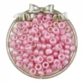 Perline a barilotto rosa perlato pony beads per trecce di capelli e accessori fai da te. - Rosa