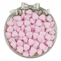 Detail shot of 9-12mm pink acrylic heart loose beads with vertical holes for DIY bracelet making. - 9mm Hole 1mm (100 Pcs/Pack) / Pink