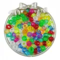 Perline pony trasparenti 6x9mm grandi fori perline barilotto colorate per accessori treccia capelli - colori misti casuali