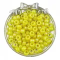 Perline pony perlate gialle perline a barilotto con foro grande per accessori per gioielli fai da te. - Giallo