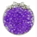 Purple acrylic lily of the valley flower beads detail view for DIY handmade jewelry crafting - 50 Pieces/Pack / Purple