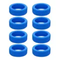 Blue silicone luggage wheel covers, protective suitcase caster rings 8 pieces set - 8 Pieces/Pack / Blue