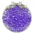 Perline a bottte viola trasparenti, perline pony foro grande 6x9mm per bricolage e trecce. - Viola