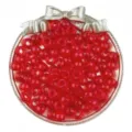 Red transparent barrel pony beads 6x9mm large hole DIY hair braiding jewelry making accessories. - Red