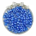 Perline pony blu 6x9mm perline a barilotto con foro grande per trecce capelli gioielli fai da te. - Blu zaffiro