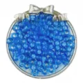 6x9mm transparent blue pony beads barrel beads for DIY hair braiding jewelry making crafts. - Blue