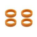 Orange silicone luggage wheel covers set of 4, durable noise reduction floor protectors. - 4 Pieces/Pack / Orange