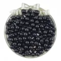 Black ABS pearl beads bulk DIY craft round beads set with silver bow tray for handmade jewelry. - 3mm (300 Pieces/Pack) / Black