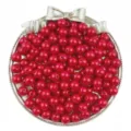 Red ABS imitation pearl beads with silver bow tray for DIY jewelry making accessories - 3mm (300 Pieces/Pack) / Bright Red