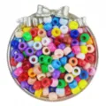 Perline pony colorate 6x9mm sfuse perline barilotto in plastica per trecce di capelli e gioielli fai da te. - 6x9 mm, foro 4 mm (100 pz/confezione) / colori misti casuali