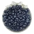 Perline pony blu scuro 6x9mm perline a barilotto in plastica con foro grande per trecce e bigiotteria. - 6x9 mm, foro 4 mm (100 pz/confezione) / Nero