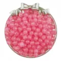 Acrylic luminous jelly round beads detailed view for DIY handmade bracelet jewelry making accessories - Rose Red