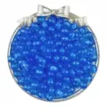 Blue acrylic jelly round beads detail shot for DIY handmade bracelet jewelry accessories. - Blue