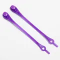 Purple silicone no tie lazy shoelaces elastic stretchy replacement for casual sneakers. - Purple